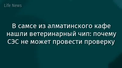 В самсе из алматинского кафе нашли ветеринарный чип: почему СЭС не может провести проверку