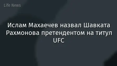 Ислам Махаечев назвал Шавката Рахмонова претендентом на титул UFC