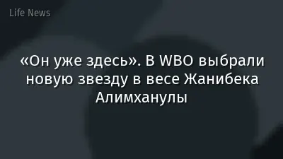 «Он уже здесь». В WBO выбрали новую звезду в весе Жанибека Алимханулы