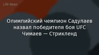 Олимпийский чемпион Садулаев назвал победителя боя UFC Чимаев — Стрикленд