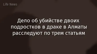 Дело об убийстве двоих подростков в драке в Алматы расследуют по трем статьям