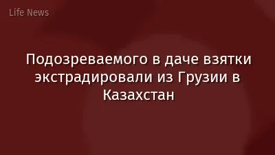 Подозреваемого в даче взятки экстрадировали из Грузии в Казахстан