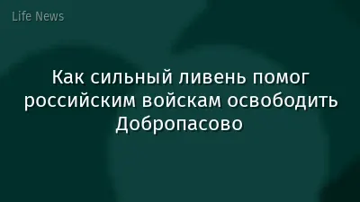 Как сильный ливень помог российским войскам освободить Добропасово