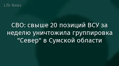 СВО: свыше 20 позиций ВСУ за неделю уничтожила группировка "Север" в Сумской области