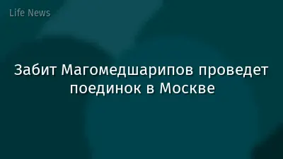 Забит Магомедшарипов проведет поединок в Москве