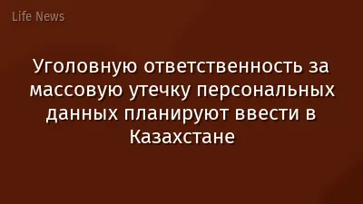 Уголовную ответственность за массовую утечку персональных данных планируют ввести в Казахстане