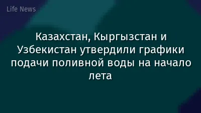 Казахстан, Кыргызстан и Узбекистан утвердили графики подачи поливной воды на начало лета