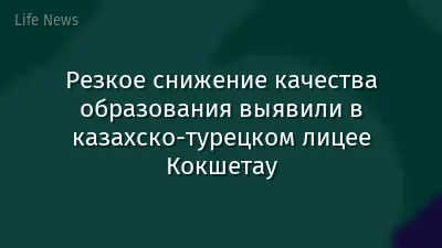 Резкое снижение качества образования выявили в казахско-турецком лицее Кокшетау