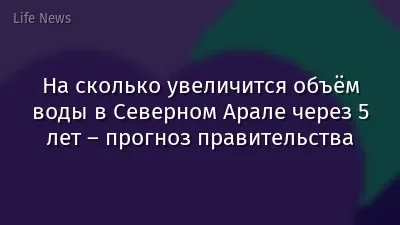 На сколько увеличится объём воды в Северном Арале через 5 лет – прогноз правительства