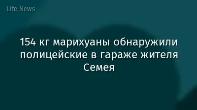 154 кг марихуаны обнаружили полицейские в гараже жителя Семея