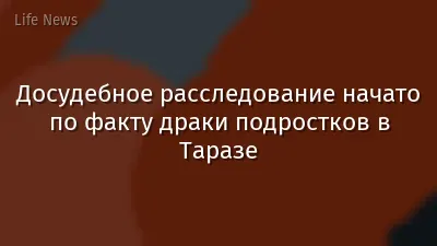 Досудебное расследование начато по факту драки подростков в Таразе