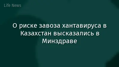 О риске завоза хантавируса в Казахстан высказались в Минздраве