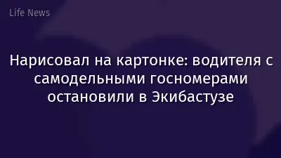 Нарисовал на картонке: водителя с самодельными госномерами остановили в Экибастузе