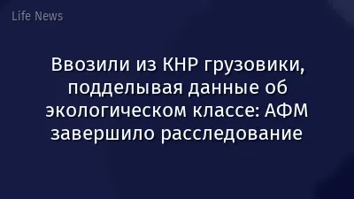 Ввозили из КНР грузовики, подделывая данные об экологическом классе: АФМ завершило расследование