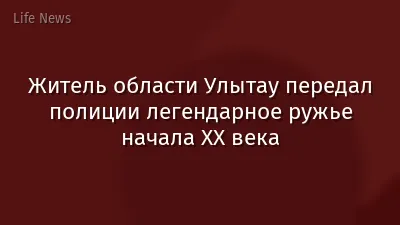 Житель области Улытау передал полиции легендарное ружье начала XX века