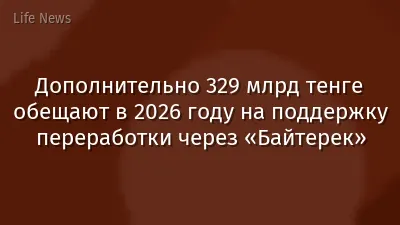 Дополнительно 329 млрд тенге обещают в 2026 году на поддержку переработки через «Байтерек»