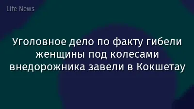 Уголовное дело по факту гибели женщины под колесами внедорожника завели в Кокшетау