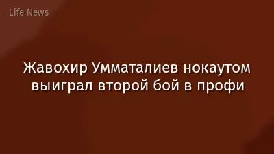 Жавохир Умматалиев нокаутом выиграл второй бой в профи