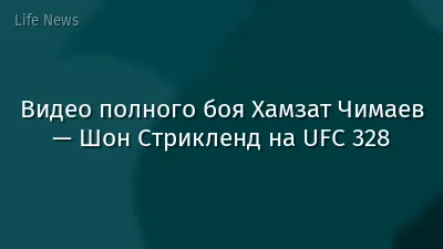 Видео полного боя Хамзат Чимаев — Шон Стрикленд на UFC 328