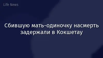 Сбившую мать-одиночку насмерть задержали в Кокшетау