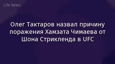 Олег Тактаров назвал причину поражения Хамзата Чимаева от Шона Стрикленда в UFC