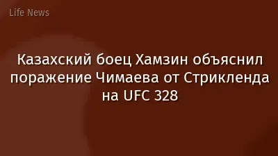 Казахский боец Хамзин объяснил поражение Чимаева от Стрикленда на UFC 328