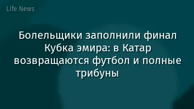 Болельщики заполнили финал Кубка эмира: в Катар возвращаются футбол и полные трибуны