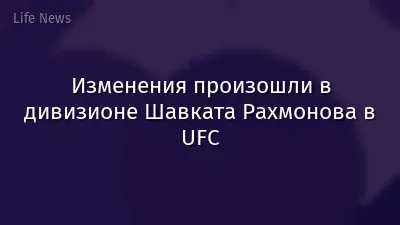 Изменения произошли в дивизионе Шавката Рахмонова в UFC