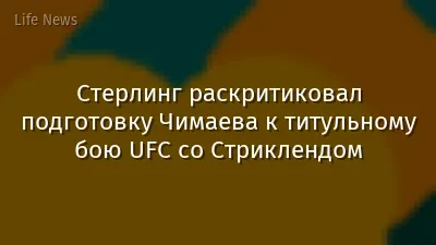 Стерлинг раскритиковал подготовку Чимаева к титульному бою UFC со Стриклендом