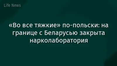 «Во все тяжкие» по-польски: на границе с Беларусью закрыта нарколаборатория