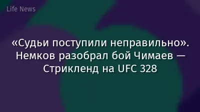 «Судьи поступили неправильно». Немков разобрал бой Чимаев — Стрикленд на UFC 328