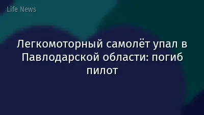 Легкомоторный самолёт упал в Павлодарской области: погиб пилот