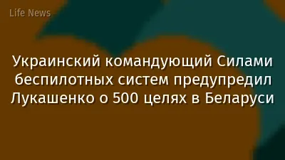 Украинский командующий Силами беспилотных систем предупредил Лукашенко о 500 целях в Беларуси
