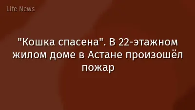 "Кошка спасена". В 22-этажном жилом доме в Астане произошёл пожар