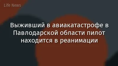 Выживший в авиакатастрофе в Павлодарской области пилот находится в реанимации