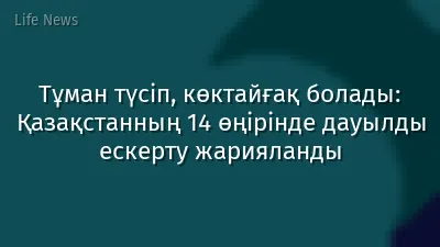 Тұман түсіп, көктайғақ болады: Қазақстанның 14 өңірінде дауылды ескерту жарияланды