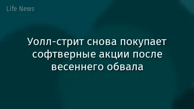 Уолл-стрит снова покупает софтверные акции после весеннего обвала
