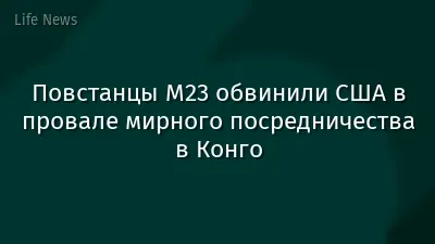 Повстанцы M23 обвинили США в провале мирного посредничества в Конго