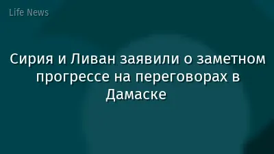 Сирия и Ливан заявили о заметном прогрессе на переговорах в Дамаске