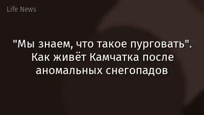 "Мы знаем, что такое пурговать". Как живёт Камчатка после аномальных снегопадов