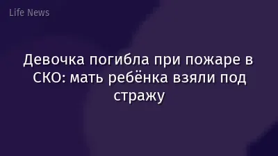 Девочка погибла при пожаре в СКО: мать ребёнка взяли под стражу