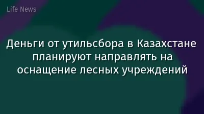 Деньги от утильсбора в Казахстане планируют направлять на оснащение лесных учреждений
