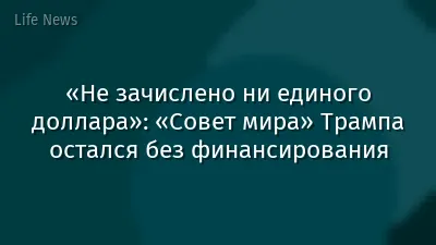 «Не зачислено ни единого доллара»: «Совет мира» Трампа остался без финансирования