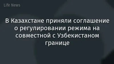 В Казахстане приняли соглашение о регулировании режима на совместной с Узбекистаном границе