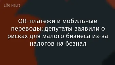 QR-платежи и мобильные переводы: депутаты заявили о рисках для малого бизнеса из-за налогов на безнал