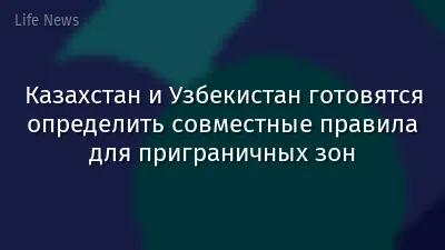 Казахстан и Узбекистан готовятся определить совместные правила для приграничных зон