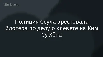 Полиция Сеула арестовала блогера по делу о клевете на Ким Су Хёна