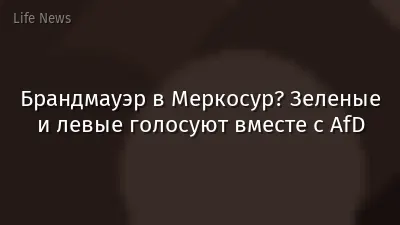 Брандмауэр в Меркосур? Зеленые и левые голосуют вместе с AfD