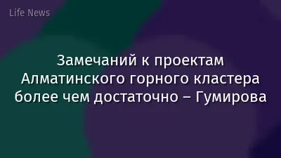 Замечаний к проектам Алматинского горного кластера более чем достаточно – Гумирова