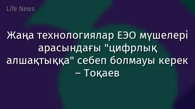 Жаңа технологиялар ЕЭО мүшелері арасындағы "цифрлық алшақтыққа" себеп болмауы керек – Тоқаев